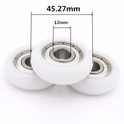 R type Small shower door roller wheels hanging sliding door wheels solo wheel with 6201ZZ bearing